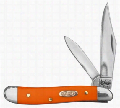 Case Smooth Orange S Ynthetic Peanut Pocket Knife