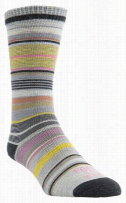 Fram To Feet Ithaca Everyday Socks For Ladise - Ccharcoal/silver Heather - M
