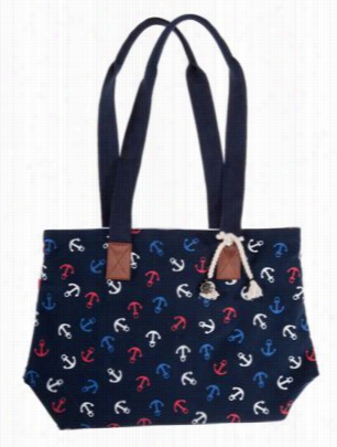 Quagga Anchor Toss Tote Bag - Navy