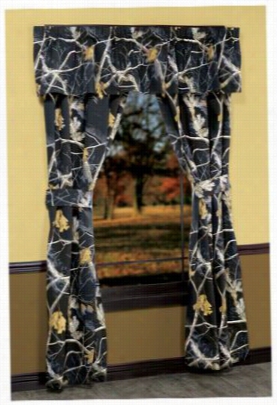 Realtree Apc Black Collection Rod Pocket Drapes Or Valannce - Valance