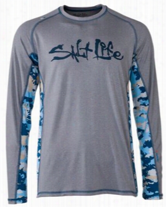 Salt Life The Abyss Slx Uvapor T-shirt For Men - Grey H Eather - S