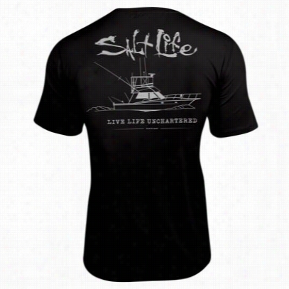 Salt Mode  Uncharted Slx Uvapoor  Pocket T-shirt For Men - Black Heathe - 2xl