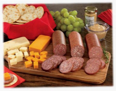 Sausage, Cheese, Mustard, And Crackers Gift Set