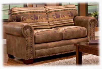 The Lodge Collection Love Seat - Wild Horses