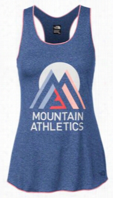 The North Face Graphic Play Hard Mountain Athlticstank Top For Ladies - Patriot Blue Heather - L