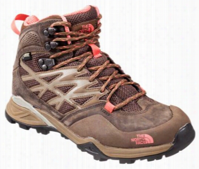 The Norr Th Face Hedgehog Hike Mid Gtx Gore-tex Hiking Boots For Ladies - Cub Brown/fiesta Red - 10 M