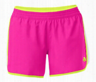 The North Face Reflex Core Shorts For  Ladies - Glo Pink/tnf White/dayglo Yellow - M