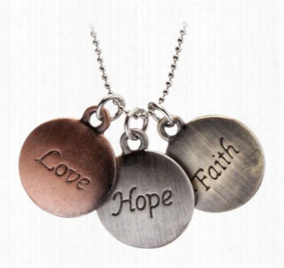 Tokens Of Inspiration Love, Hope, Faith Charm Necklace