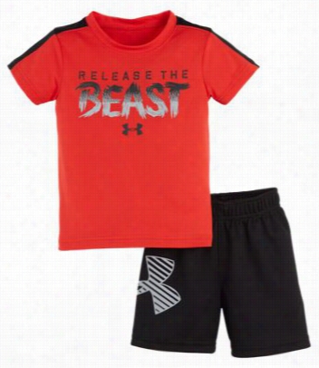 Under Armour Release The Beast T-shirt And Shrts Sdt For Baby Boys - Risk Red - 21 Mnoths