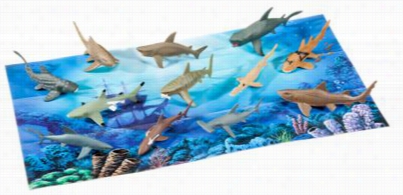 Wild Republic Nature Tube Off Shark Figurines With Playmat