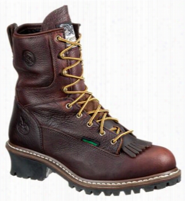 Georgia Boot Logger 8' Waterproof Steel Toe Work Boots For Men - Chocolate - 1 0m