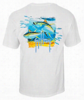 Guy Harvey Tuna Splash T-shirt For Men - White - 2xl