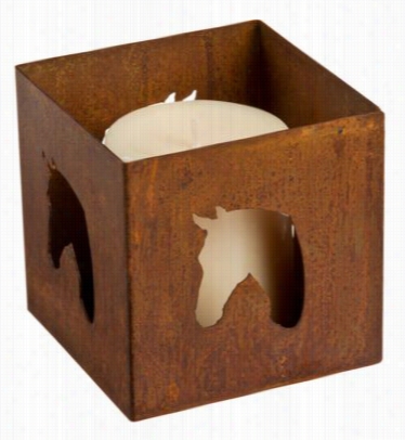 Horse Metal Candle H0lder - 2.5&quo T; X 2.5" X 2.5" Devoted