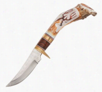 Ken Richardson Custom Hand-etched Hunter Knife - Cavre Deer