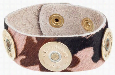 Lizzy J's Hair-on Pink Camo Leather Cuff With Shotgun  Shells