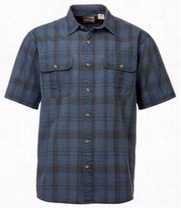 Redh Ead Plaid Castmaster Shirt  For Men - Shorts Leeve - Dark Indigo - 3xl