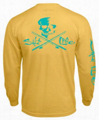 Salt Life Neon Skulland Poles Pocket Long Sleeve T -shirt For Men-  Banana - S