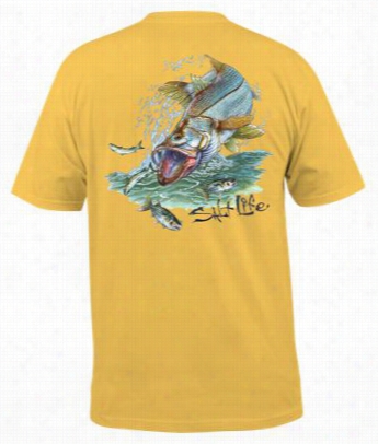 Salt Life Snook Explossion Pocket T-shirt Formen - Banana - S