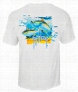 Guy Harvey Tuna Splash T-Shirt for Men - White - 2XL