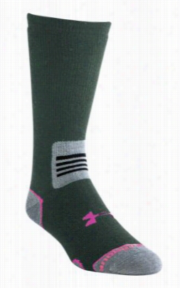 Under Armour Coldgear Heavy Hitch Ii Socks For Ladies - Sage/steel/pink - M