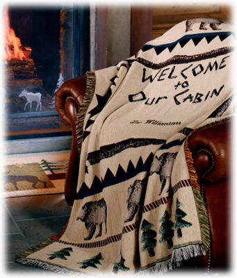 Welcome To Our Cabin Personalized Throw
