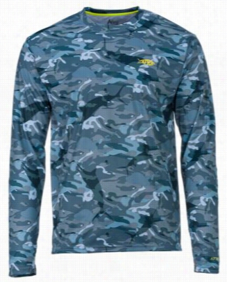 Aftco Castre Sun Shirt For  Men - Blue Camo - S