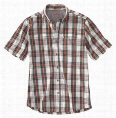 Carhartt Force Mandan Button-down Short-sleeve Shirt- Rust - L