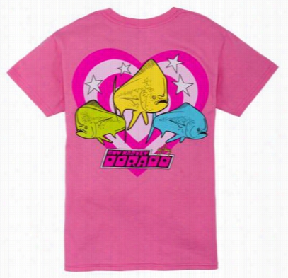 Guy Harvey Mahi Power T-shirt For Gir Ls - Dark Pink - Xs