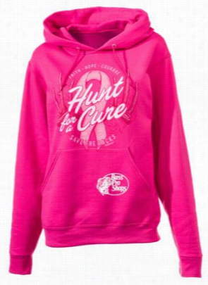 Chase For A Cure Ribbon  Hoodie F Or Ladie - Neon Pink -- S