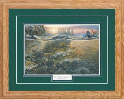 Northern Promotions Framed Art - Waalleyes On The Rocks By Terry Douhty