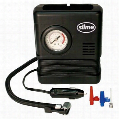 Slime 12 Vot Air Compressor With Built-in Pressure Gauge