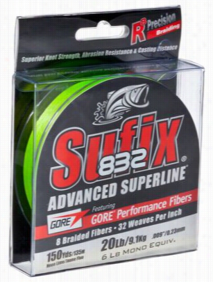 Sufix 832 Advanced Superline Braid Fishing Line - 150 Yards - Low-vis Reen - 6 Lb.