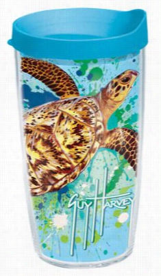 Tervis Tumbler Guy Harvey Turtle Splatter  Insulated Wrap With Lid - 16 Oz.