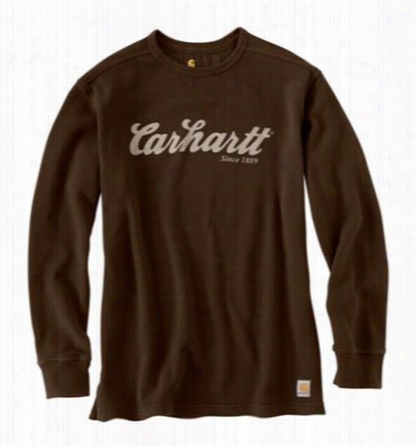 Carhartt Grapphic Crewneck Thermal T-shirt For Men  Long Sleeve - Dark Brown - L