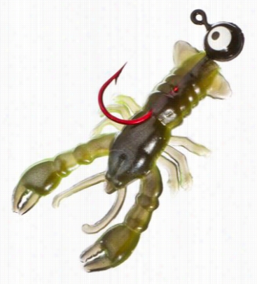 Uncle Buck's Panfish Creatures - Crayfish Rigged - Black/chartreuse Belly - 1