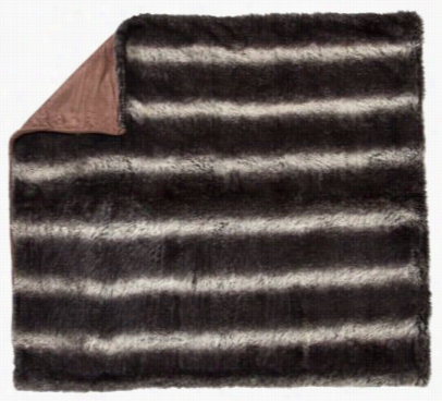 Black Wolf Faux Fir Throw