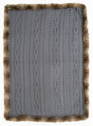 Strike  Timberlake Cable Knit Throw - Grey