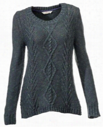 Bob Timberlake Marled Yarn Cable  Knit Pullover Sweater For Ladies - Nghtshadow - S