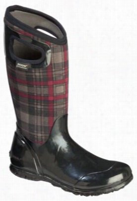 Bogs North Hampton Plaid Waterproof Rubber Boots For Ladies - Black Multi- 99 M