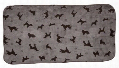 Carolina Pet Company Plush Embossed Dog Throw - Charcoal