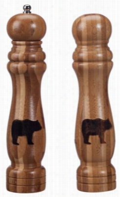 Coopersburg Porducts Bear Bamboo Salt Shaker And Pepper Mill Set