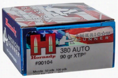 Hornady American Gunner Handgun Ammo - 90 Grain - .380 Automatic Colt Pistol