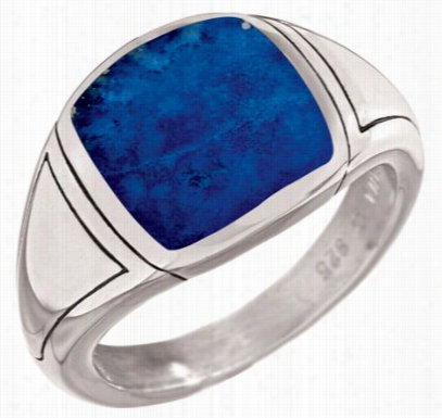 Kabana Jewelry Sterling Soft And Clear  Columbus Ring For Men - Lapis - 9.5