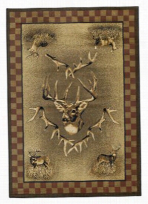 Lodge-themed Ares Rug - White Tail Ridge - Scatter