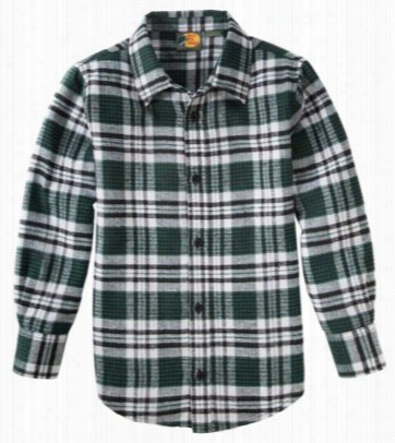 Palid Flannel Shirt For Bosy - Grene Plaid - L