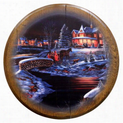 Promotional Wood Products Barrel Head - Over The River From Jim Hansel