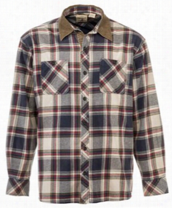 Redhead Ranch Collection  Acdi Wash Plaid Shirt With Corduroy Put A ~ On For Men - Admiral Blue - Xlt