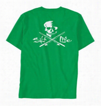 Salt Vitality Skulls And Poles Cre Wneck T-shirt For Men  - Short Sleeve - Green - S