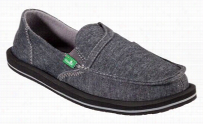 Sanuk Pickpocket Fleece Sidewalk Surfers Slip-on Shoes For Ladies - Chardoal - 11 M