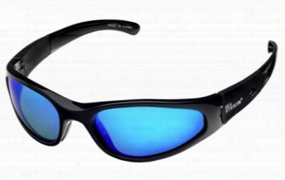 Sea Striker Skipper Polarized Sunglassees - Black/blue Mirror